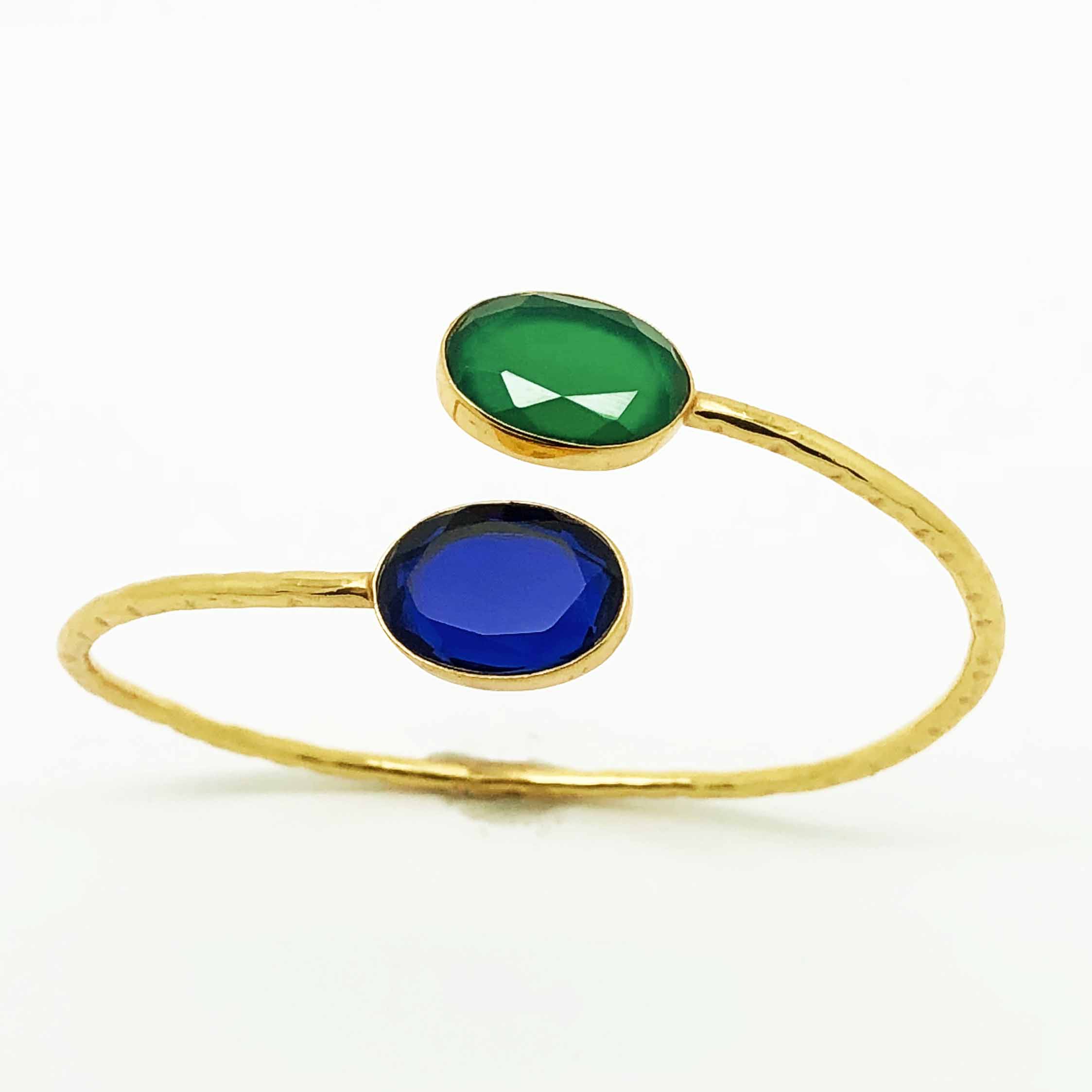 Handmade turquoise and onyx bracelet set
